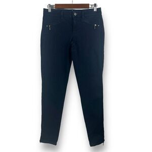 White House Black Market Womens Size 4R Dark Wash Skinny Jean Gold Zipper Pocket